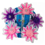 SkyBlue Mix Cotton Flower Laddu Gopal Dress