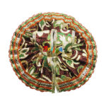 Coffee Printed Shining Simar Gota Laddo Gopal Dress