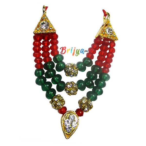 Red Green Pearl Stone Laddu Gopal Mala