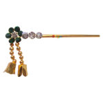 Beautiful Green Stone Work Krishna Bansi