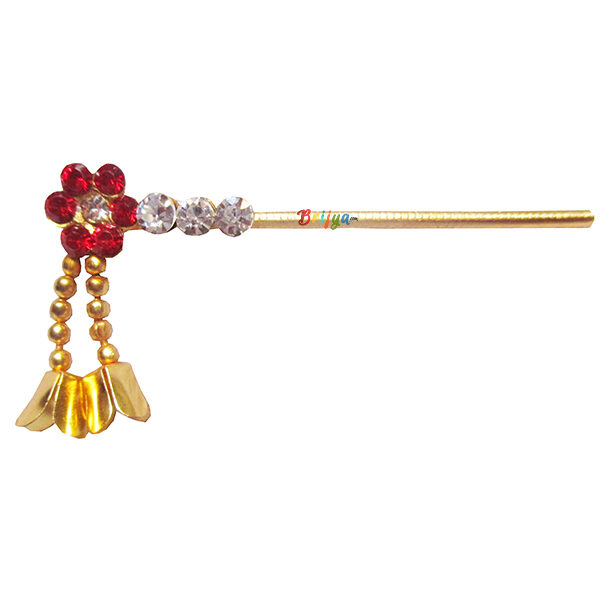 KF14-R Beautiful Red Stone Work Krishna Bansi