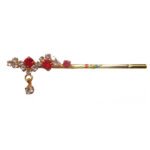 Elegant Red White Stone Krishna Flute 