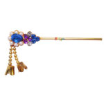 Elegant Pearl Blue Stone Krishna Bansi