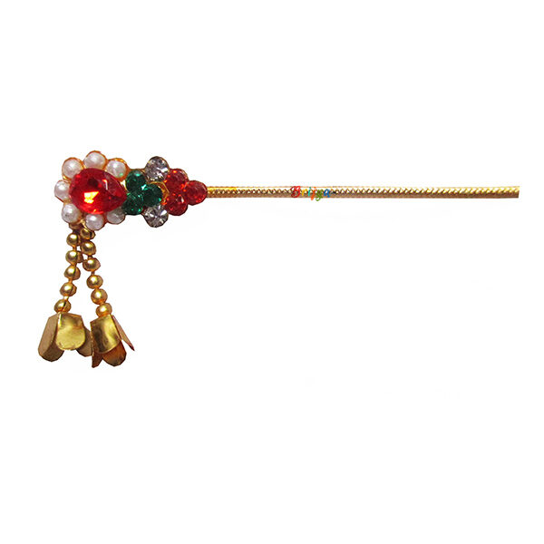 KF18-O Elegant Pearl Orange Stone Krishna Bansi