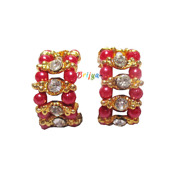 KK1-White Stone Pink Pearl Krishna Bracelet