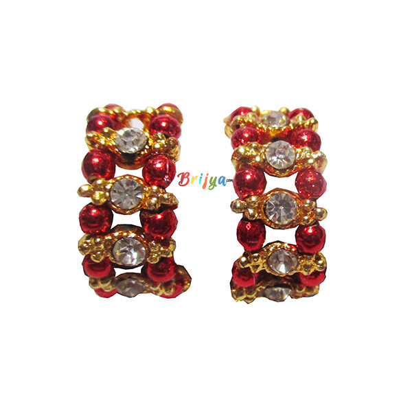 KK1-White Stone Red Pearl Krishna Bracelet