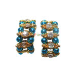 KK1-White Stone Sky Blue Pearl Krishna Bracelet