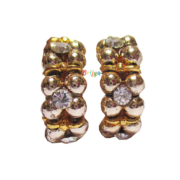 KK5-Golden Pearl White Stone Krishna Bracelet