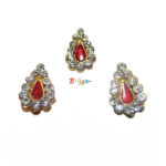 KST1-Set Of Three White Stone Meenakaei Work Thakorji Tilak