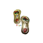 A Pair Of Golden Meenakari Krishna charan