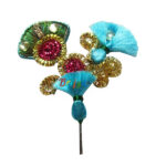 KM2-SB Beautiful Jardoshi Work Thakorji Sky Blue Kalangi