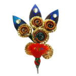 Heavy Jardosi Work Morpankh Orange Krishna Kalangi