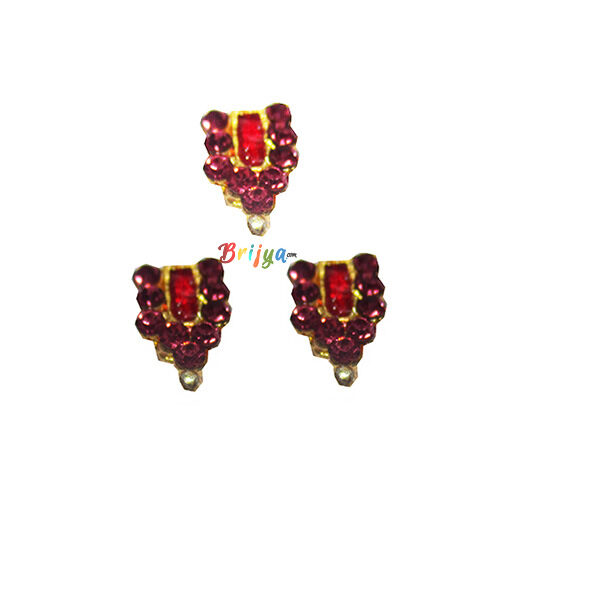 KST4-PU Set Of Three Purple Stone Krishnaji Tilak 