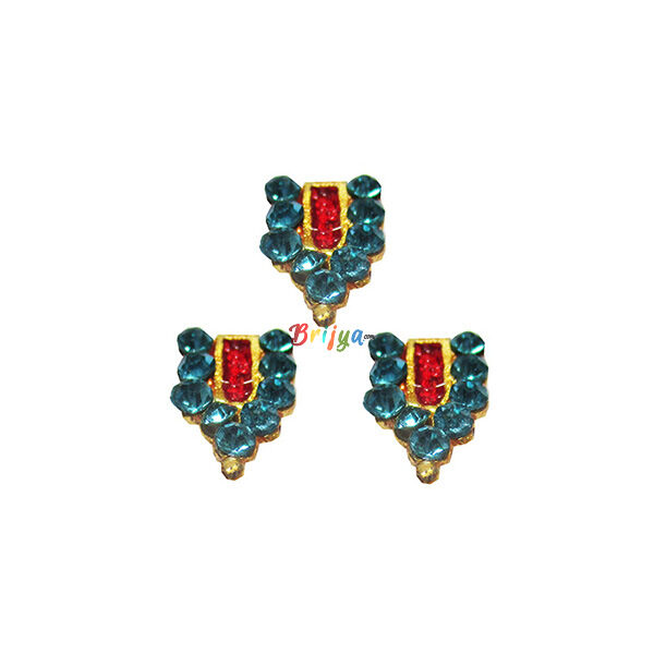 KST4-SB Set Of Three Sky Blue Stone Krishnaji Tilak