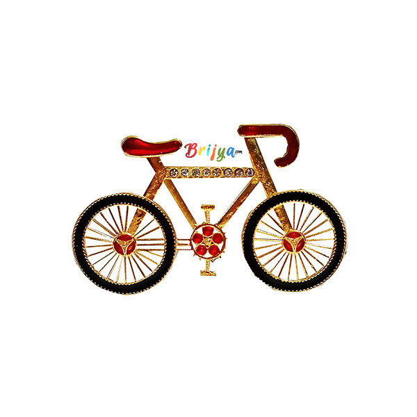 DP9-BY Golden Meena Stone Work Bicycle Toy For Gopal Ji