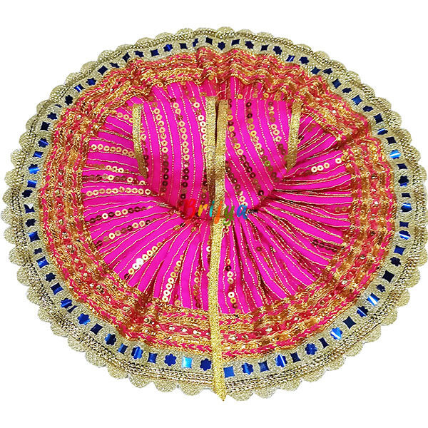 GD20-M Magenta Silk Sitara Work Laddu Gopal Poshak