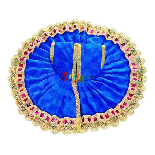 GD21-B Blue Self Satin Gopal ji Dress