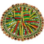 GD22-G Gujrati Multi Green Sitara Work Laddu Gopal Dress