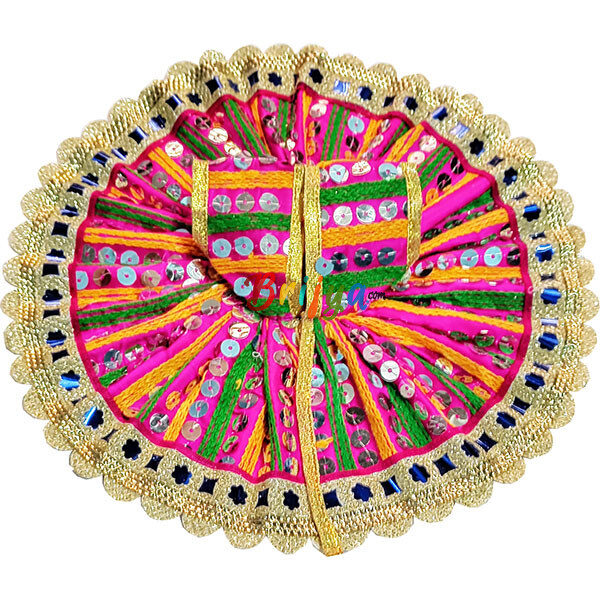 GD22-P Gujrati Multi Pink Sitara Work Laddu Goapl Dress