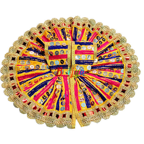 GD22-Y Gujrati Multi Yellow Sitara Work Laddu Gopal Dress