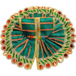 GD24-G Green Colour Golden Layning Ladoo Gopal Dress
