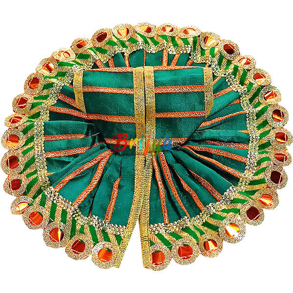 GD24-G Green Colour Golden Layning Ladoo Gopal Dress