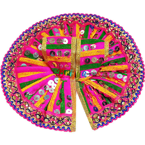 GD24-O Gujrati Multi Orange Sitara Work Bal Gopal Poshak