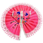 Pink 2 Blue Thread Embroidery Lace Work Ladoo Gopal Poshak