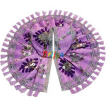 Purple White Sitara Embroidery Lace Work Ladoo Gopal Poshak