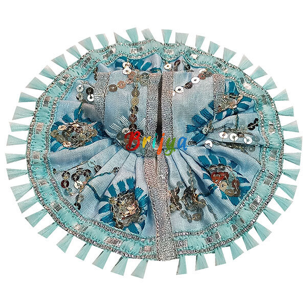 GD26-SB2 SkyBlue 2 White Sitara Embroidery Lace Work Ladoo Gopal Poshak