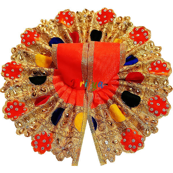 GD28-O Orange Heavy Multi Jari Stone Lace Work GopalJi Dress