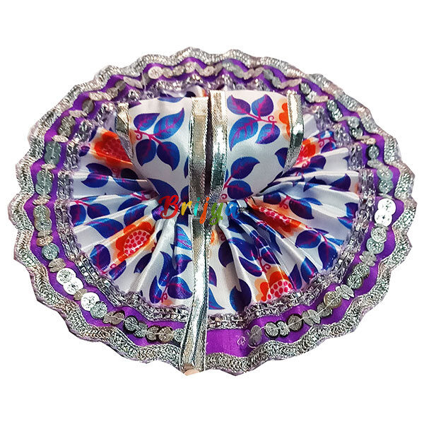 GD31-PU Purple Printed Satan Lace Work Bal Gopal Dress