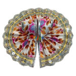 Yellow Printed Satan Lace Work Bal Gopal Dress