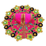GD32-P Pink Rich kalabattu Glass Work Dress For Laddu Gopal