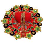 GD32-R Red Rich kalabattu Glass Work Dress For Laddu Gopal