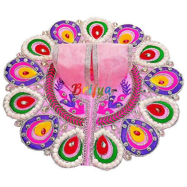 GD39-P Pink Resham parl Embroidery kanha ji poshak