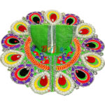 GD39-PG Parrot Green Resham parl Embroidery kanha ji poshak