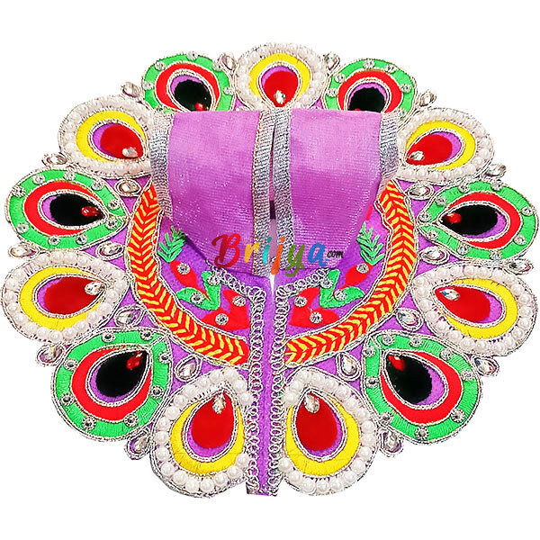 GD39-PU Purple Resham parl Embroidery kanha ji poshak