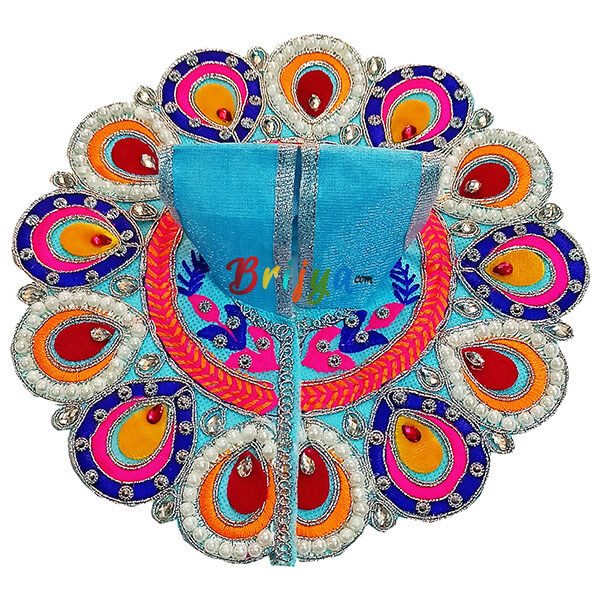 GD39-SB Sky Blue Resham parl Embroidery kanha ji poshak