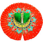 Orange Resham Stone Work Laddu Gopal JI Ki Dress