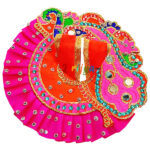 GD41-O Orange Peacock Design Laddu Gopal ji Dress