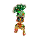GP2-G Beautiful Green Stone Beads Laddu Gopal Pagdi 