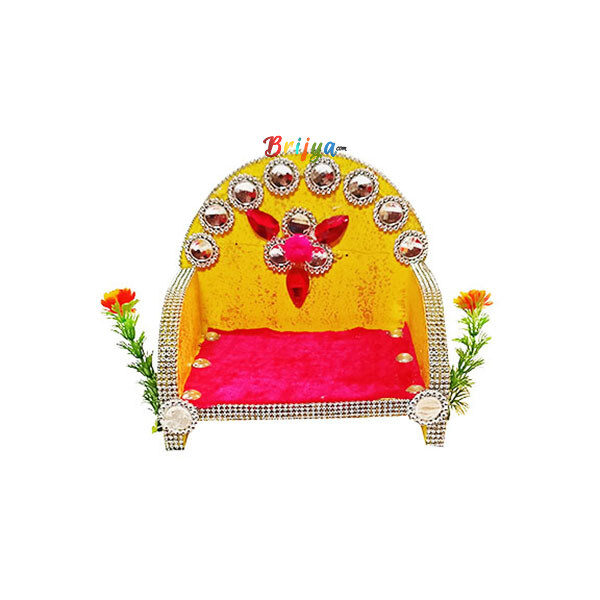 Wooden Green Singhasan For Laddu Gopal Ji - Brijya