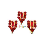 Set of Three Red Stone Krishnaji Tilak