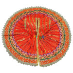 LGD20-O Orange 1 Silk Sitara Work Laddu Gopal Poshak