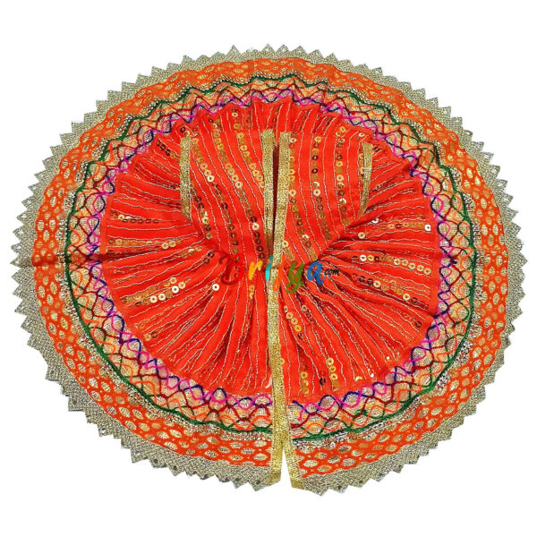 LGD20-O Orange 1 Silk Sitara Work Laddu Gopal Poshak