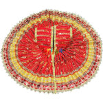 Red Silk Sitara Lace Work Laddu Gopal Poshak