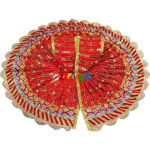 LGD20-R Red Silk Sitara Work Laddu Gopal Poshak