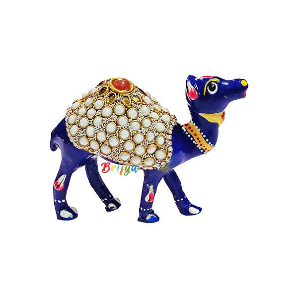 Blue Stone Work Camel Toy for Laddu Gopal Ji metal figurine