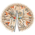 Peach 1 White Sitara Embroidery Lace Work Ladoo Poshak